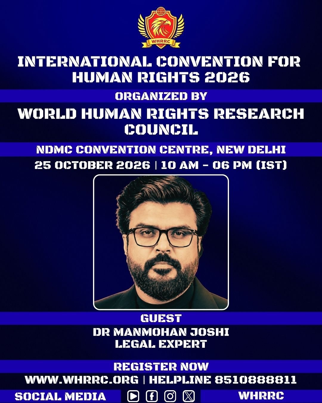 अंतर्राष्ट्रीय मानवाधिकार अधिवेशन 2026 में भाग लेंगे विधिक शिक्षा के संस्थापक डॉ. मनमोहन जोशी